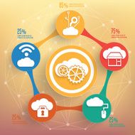Cloud computing info graphic design on blur background vector N3