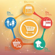 Shopping info graphic design on blur background vector N4