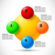 Infographics with group of flying balls N2