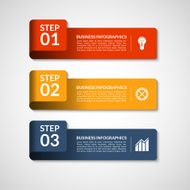 Vector number banners template for infographics 3 steps business concept