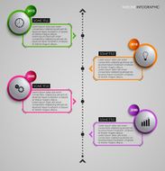 Time line info graphic gray round element template