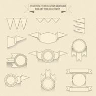 set of vector linear monochrome elements