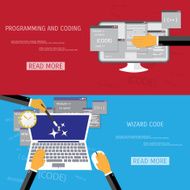 Vector flat concept of programming and coding N70