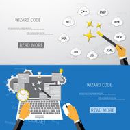 Vector flat concept of programming and coding N71