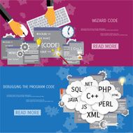 Vector flat concept of programming and coding N73