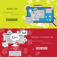 Vector flat concept of programming and coding N74