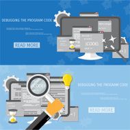 Vector flat concept of programming and coding N81