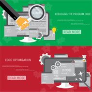 Vector flat concept of programming and coding N82