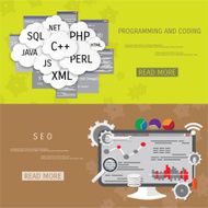 Vector flat concept of programming and coding N84