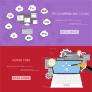 Vector flat concept of programming and coding N85