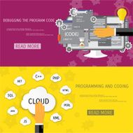 Vector flat concept of programming and coding N87