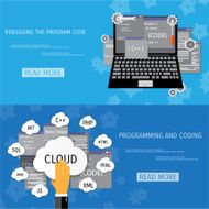 Vector flat concept of programming and coding N88
