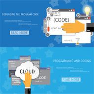 Vector flat concept of programming and coding N89