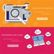 Vector flat concept of programming and coding N90