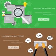 Vector flat concept of programming and coding N91