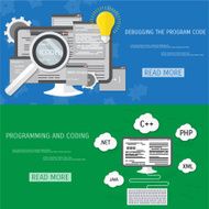 Vector flat concept of programming and coding N92
