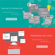 Vector flat concept of programming and coding N93