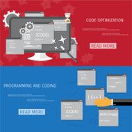 Vector flat concept of programming and coding N96