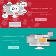 Vector flat concept of programming and coding N97