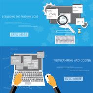 Vector flat concept of programming and coding N99