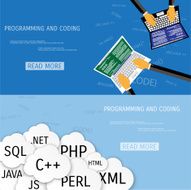 Vector flat concept of programming and coding N100