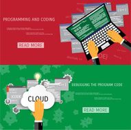 Vector flat concept of programming and coding N101