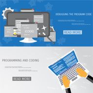 Vector flat concept of programming and coding N102