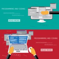 Vector flat concept of programming and coding N103
