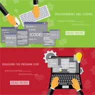 Vector flat concept of programming and coding N104
