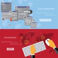 Vector flat concept of programming and coding N106