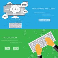 Vector flat concept of programming and coding N109
