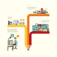 Business education concept infographic pencil step to successful N2