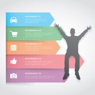 Infographic color label with businessman N2