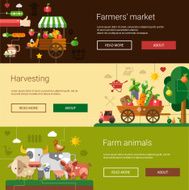 Set of modern flat design farm and agriculture icons elements N2