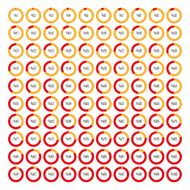 Set of round segmented charts