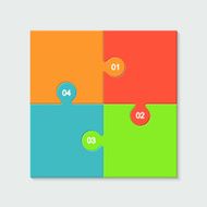 Vector modern colorful puzzle infographic