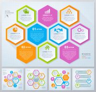 Collection of rhombus template for infographic