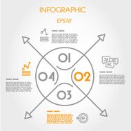 linear infographic template with ring and arrow