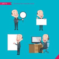 Set of drawing flat character style business concept ceo activities