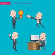 Set of drawing flat character style business concept ceo activities N2