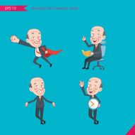 Set of drawing flat character style business concept ceo activities N3