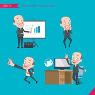 Set of drawing flat character style business concept ceo activities N4