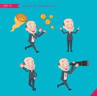 Set of drawing flat character style business concept ceo activities N5