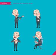 Set of drawing flat character style business concept ceo activities N6