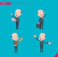 Set of drawing flat character style business concept ceo activities N7