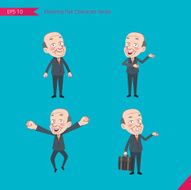 Set of drawing flat character style business concept ceo activities N8