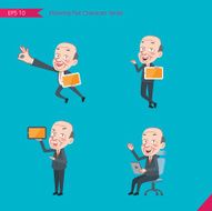 Set of drawing flat character style business concept ceo activities N9