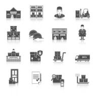 Warehousing and Logistic Delivery vector icons set N2