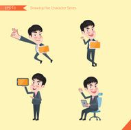 Set of drawing flat character style busines office worker activities