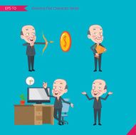 Set of drawing flat character style business concept ceo activities N11